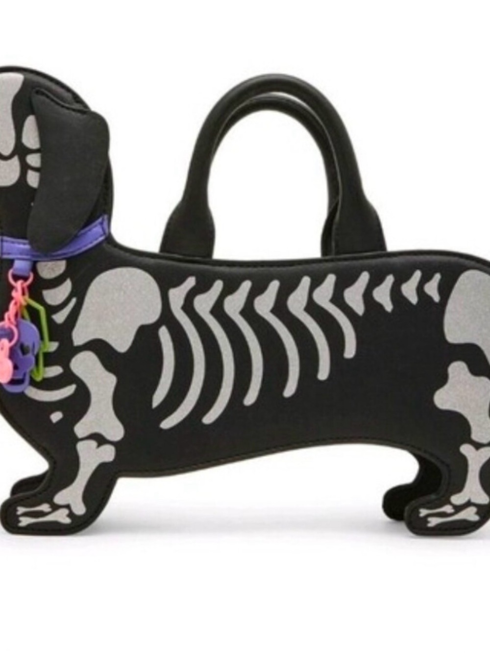 Betsey Johnson Dachshund Halloween Glitter Bone Skeleton Dog BNWT “BAG 2” - Picture 2 of 7